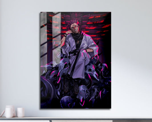 Anime Town Creations Metal Poster Jujutsu Kaisen Sukuna Malevolent Shrine 11" x 17" Home Goods - Anime Jujutsu Kaisen Metal Poster