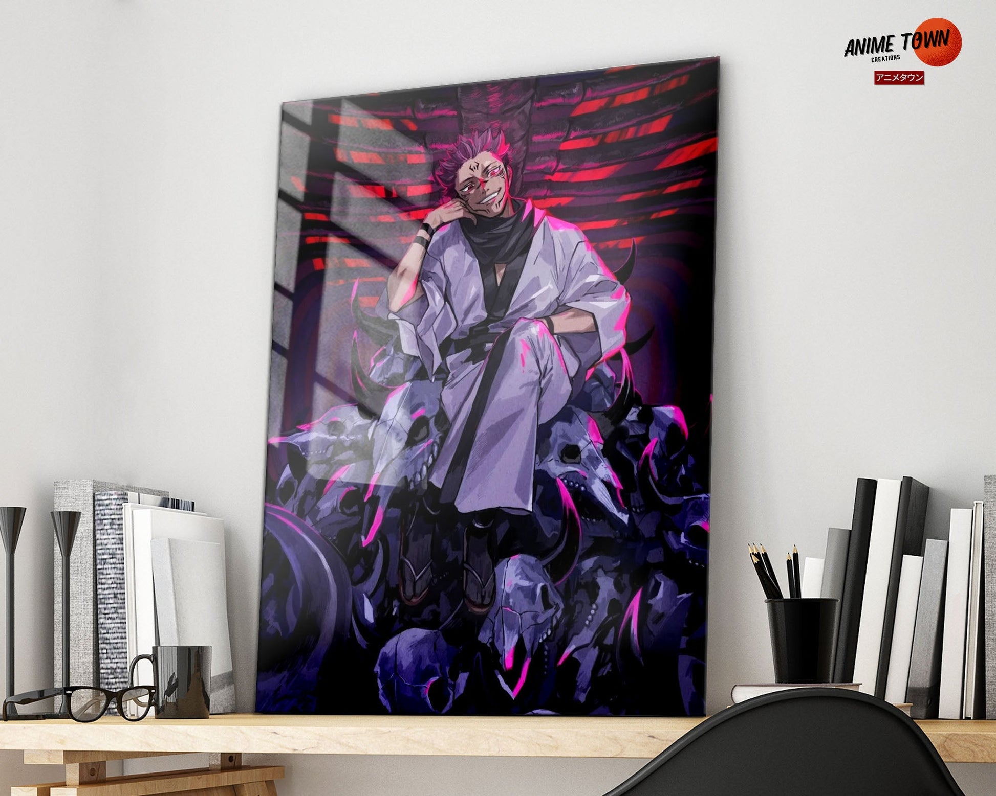 Anime Town Creations Metal Poster Jujutsu Kaisen Sukuna Malevolent Shrine 16" x 24" Home Goods - Anime Jujutsu Kaisen Metal Poster