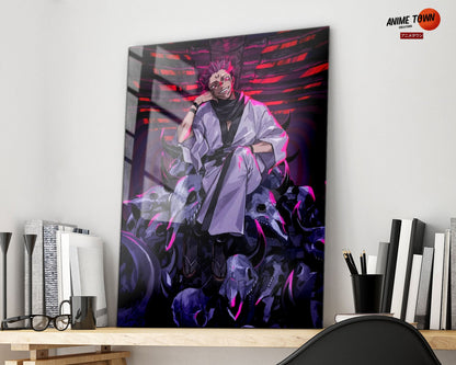 Anime Town Creations Metal Poster Jujutsu Kaisen Sukuna Malevolent Shrine 16" x 24" Home Goods - Anime Jujutsu Kaisen Metal Poster