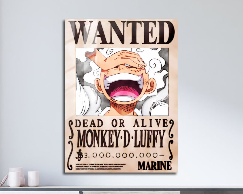 One Piece Luffy Gear 5 Wanted Metal Poster