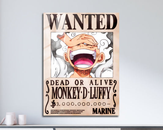 Anime Town Creations Metal Poster One Piece Luffy Gear 5 Wanted 11" x 17" Home Goods - Anime One Piece Metal Poster