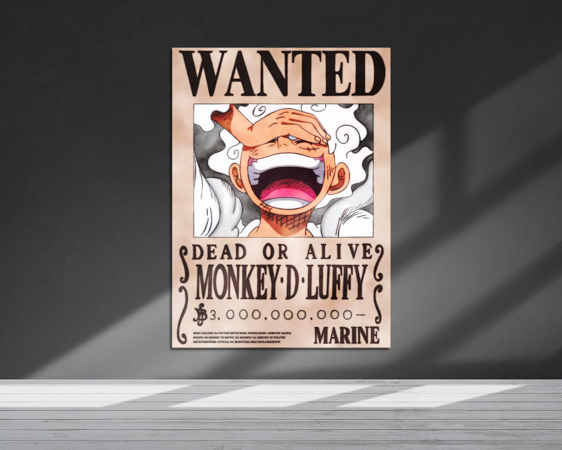 gear 5 luffy picture One Piece Luffy Gear 5 Wanted Metal Poster Metal Poster – Anime Town Creations