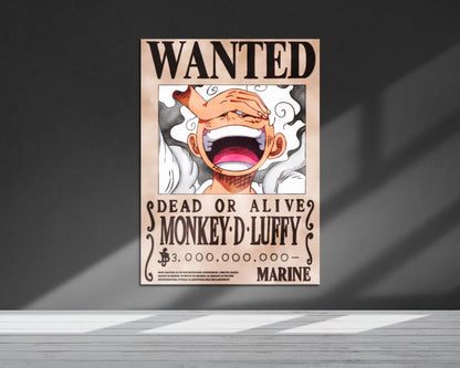 poster luffy gear 5 One Piece Luffy Gear 5 Wanted Metal Poster Metal Poster – Anime Town Creations