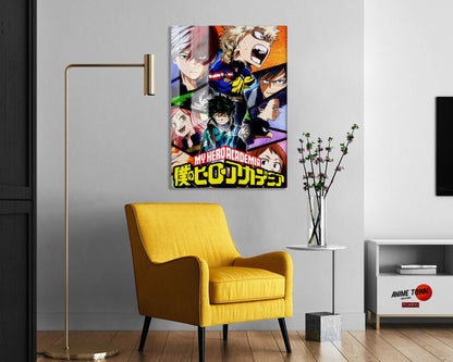 Anime Town Creations Metal Poster My Hero Academia Panels 5" x 7" Home Goods - Anime My Hero Academia Metal Poster