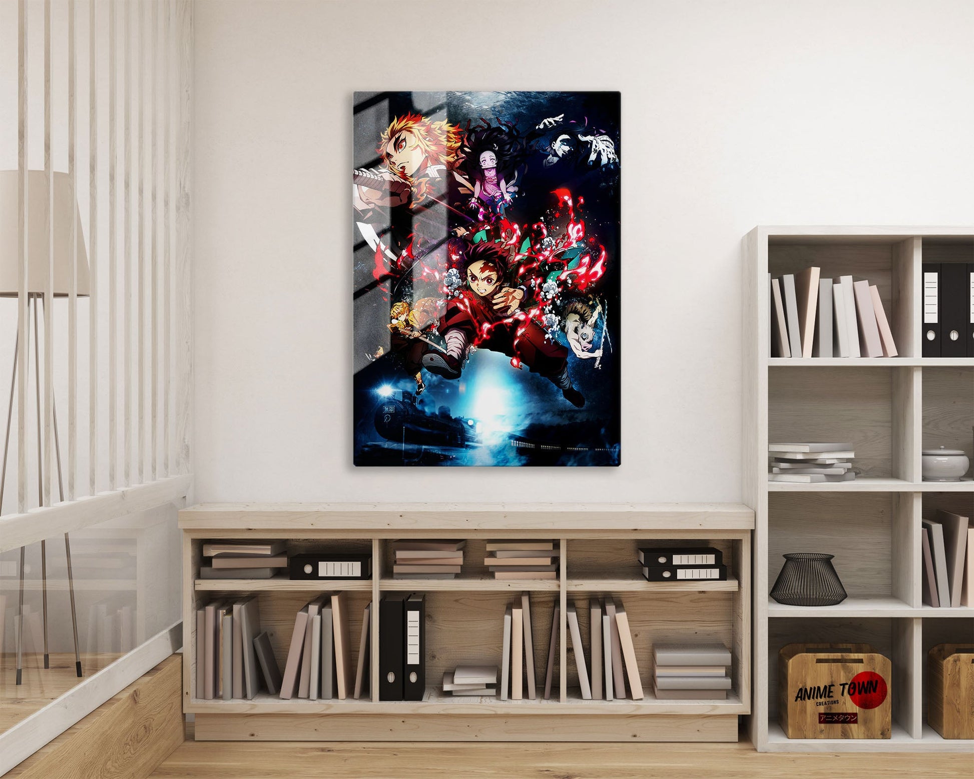 Anime Town Creations Metal Poster Demon Slayer Mugen Train Textless 16" x 24" Home Goods - Anime Demon Slayer Metal Poster