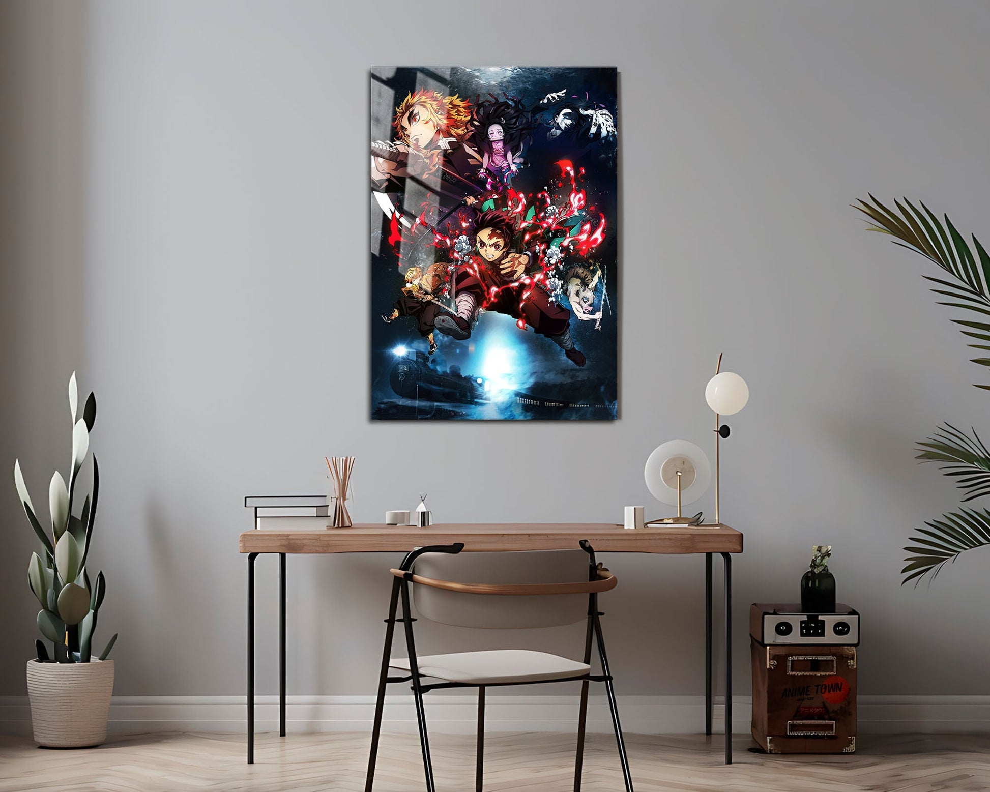 Anime Town Creations Metal Poster Demon Slayer Mugen Train Textless 24" x 36" Home Goods - Anime Demon Slayer Metal Poster