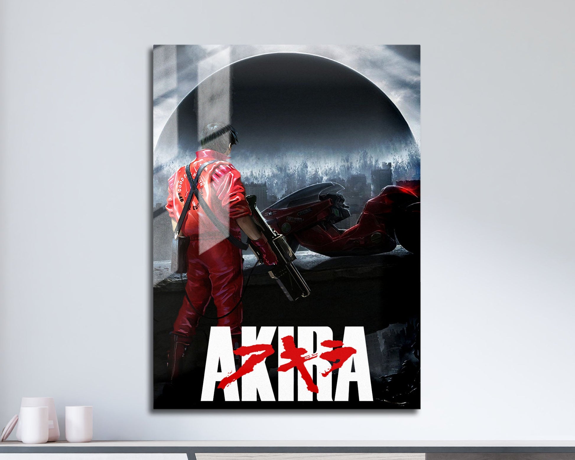 Anime Town Creations Metal Poster Akira Dystopian Black 11" x 17" Home Goods - Anime Akira Metal Poster