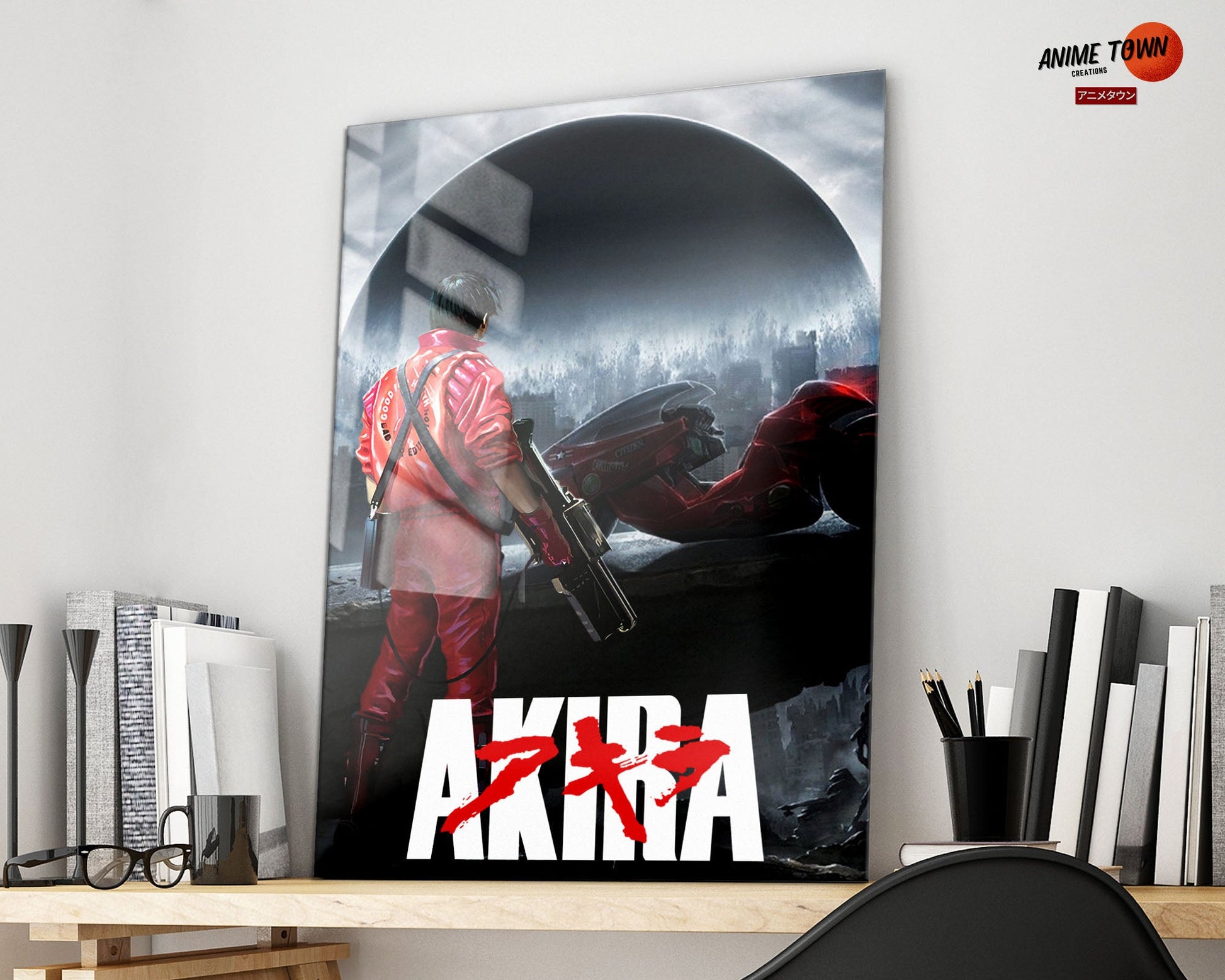 Anime Town Creations Metal Poster Akira Dystopian Black 16" x 24" Home Goods - Anime Akira Metal Poster