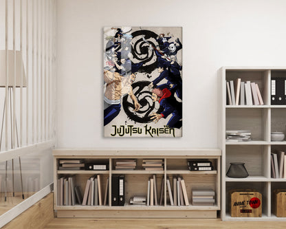 Anime Town Creations Metal Poster Jujutsu Kaisen Tokyo vs Kyoto 16" x 24" Home Goods - Anime Jujutsu Kaisen Metal Poster