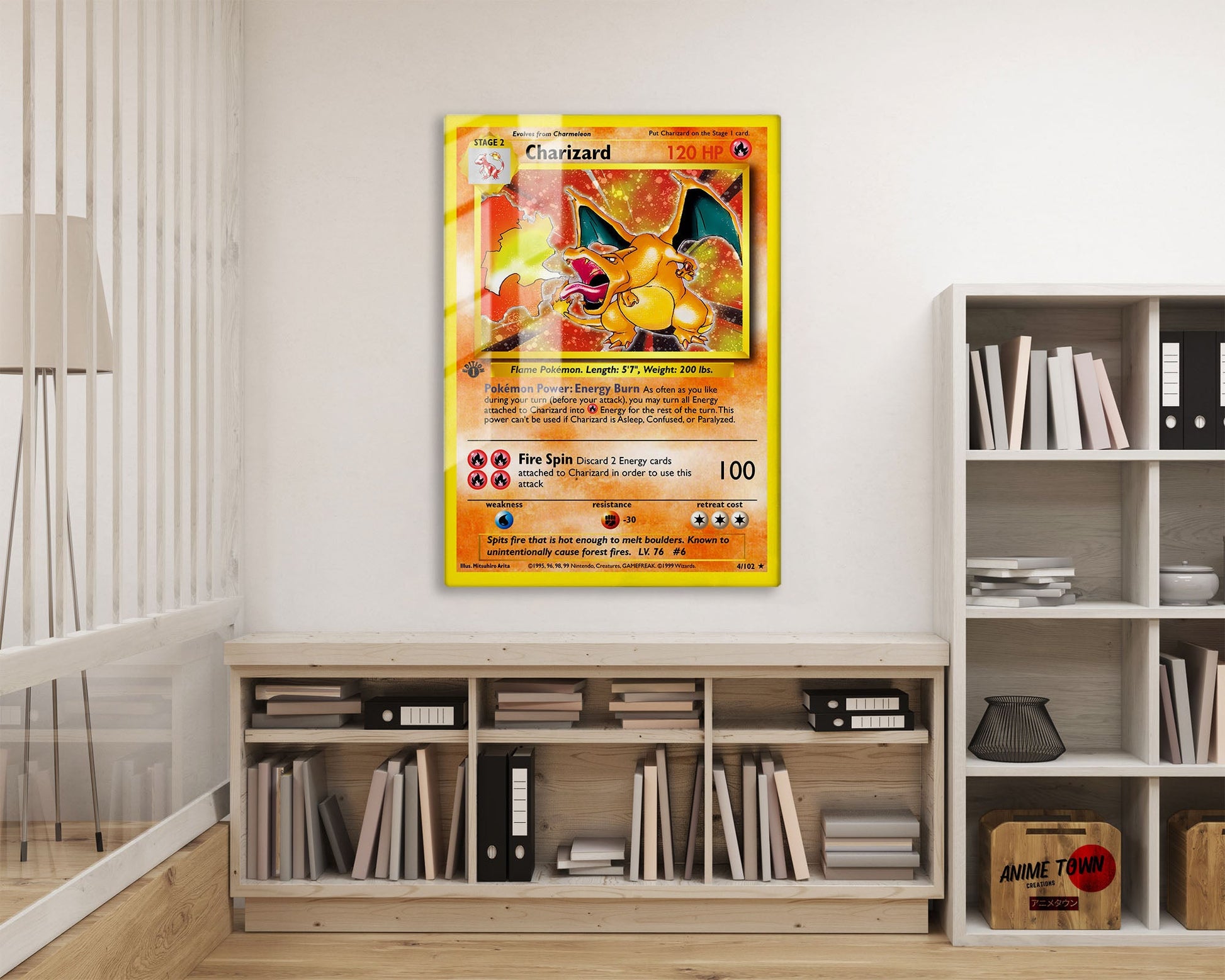 Pokemon Charizard Card Metal Poster Metal Poster – Anime Town Creations