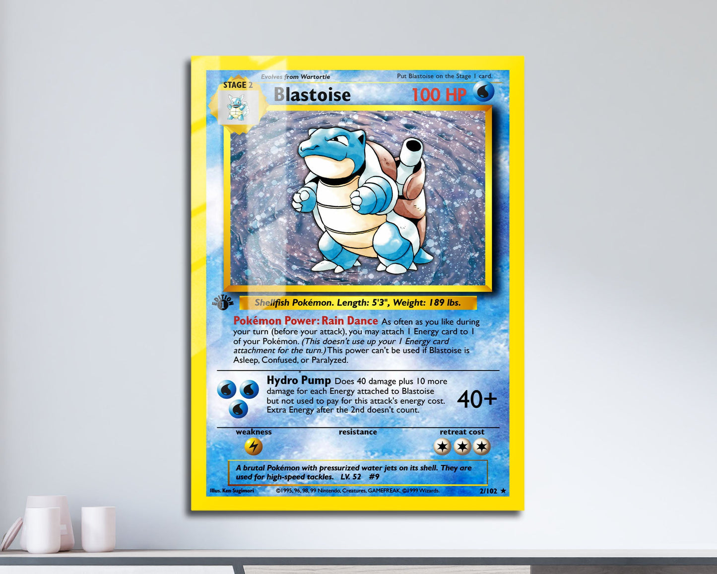 blastoise holo pokemon card Pokemon Blastoise Card Metal Poster Metal Poster – Anime Town Creations