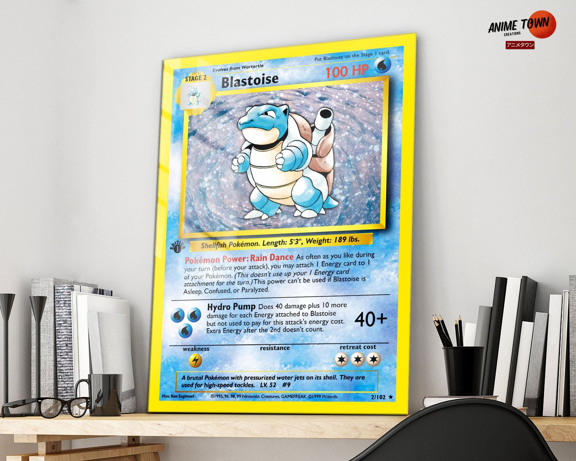 does homegoods have pokemon cards Pokemon Blastoise Card Metal Poster Metal Poster – Anime Town Creations