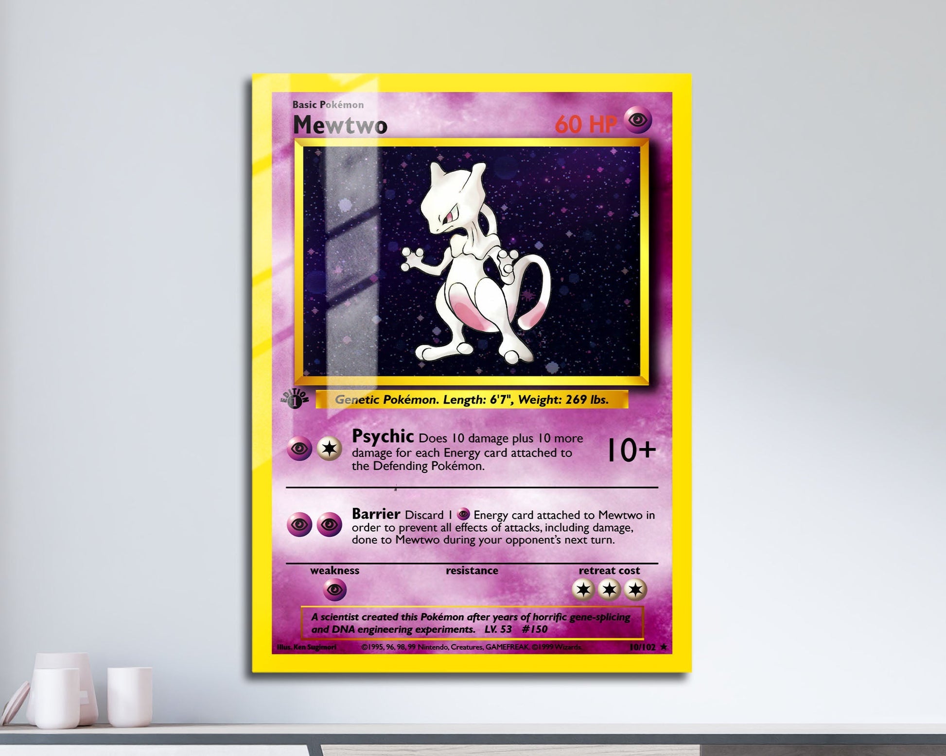 Pokemon Mewtwo Card Metal Poster Metal Poster Anime Town Creations Pokemon Mewtwo Card Metal Poster Metal Poster Anime Town Creations