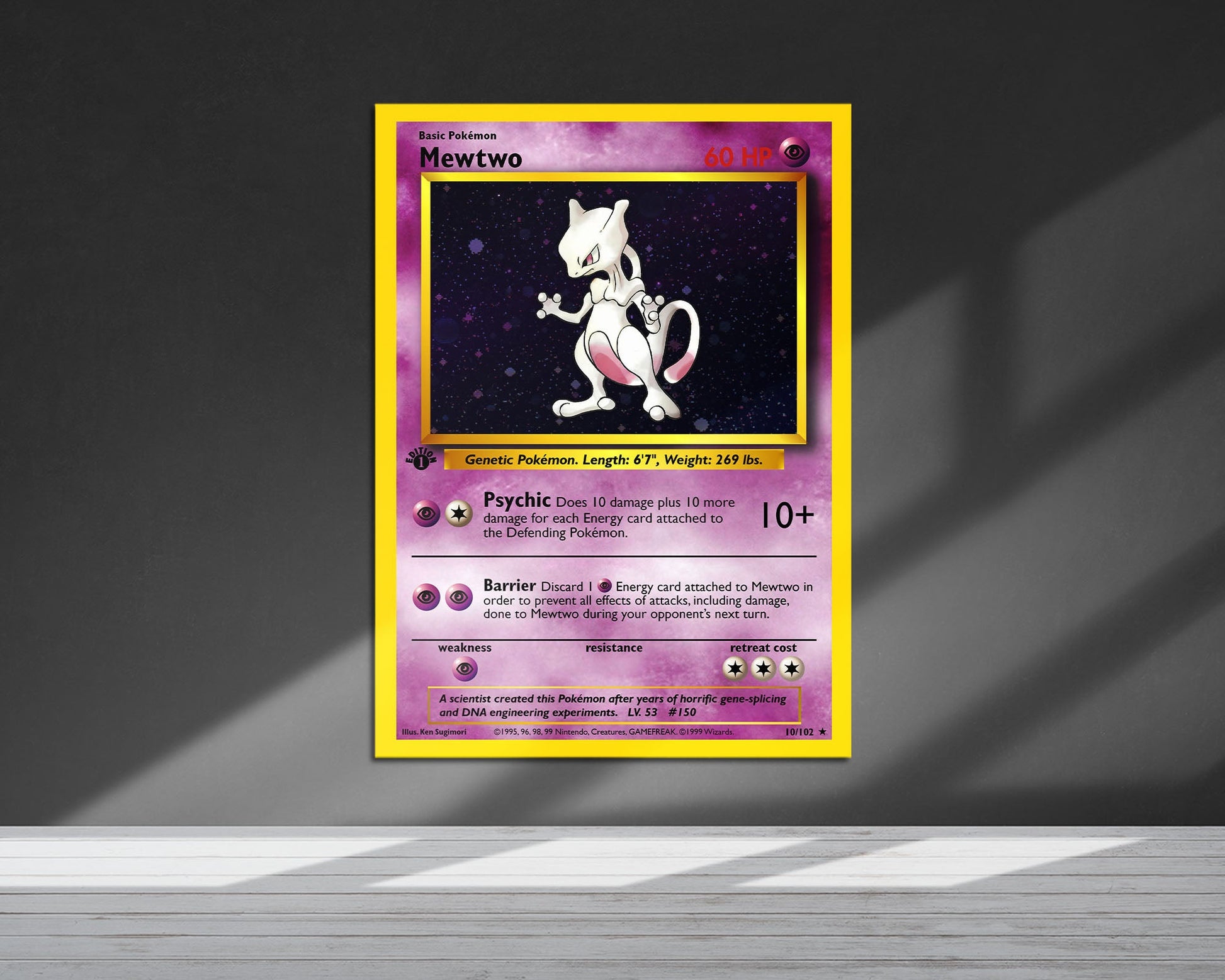 Pokemon Mewtwo Card Metal Poster Metal Poster Anime Town Creations Pokemon Mewtwo Card Metal Poster Metal Poster Anime Town Creations