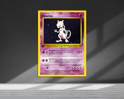 metal mewtwo pokemon card Pokemon Mewtwo Card Metal Poster Metal Poster – Anime Town Creations