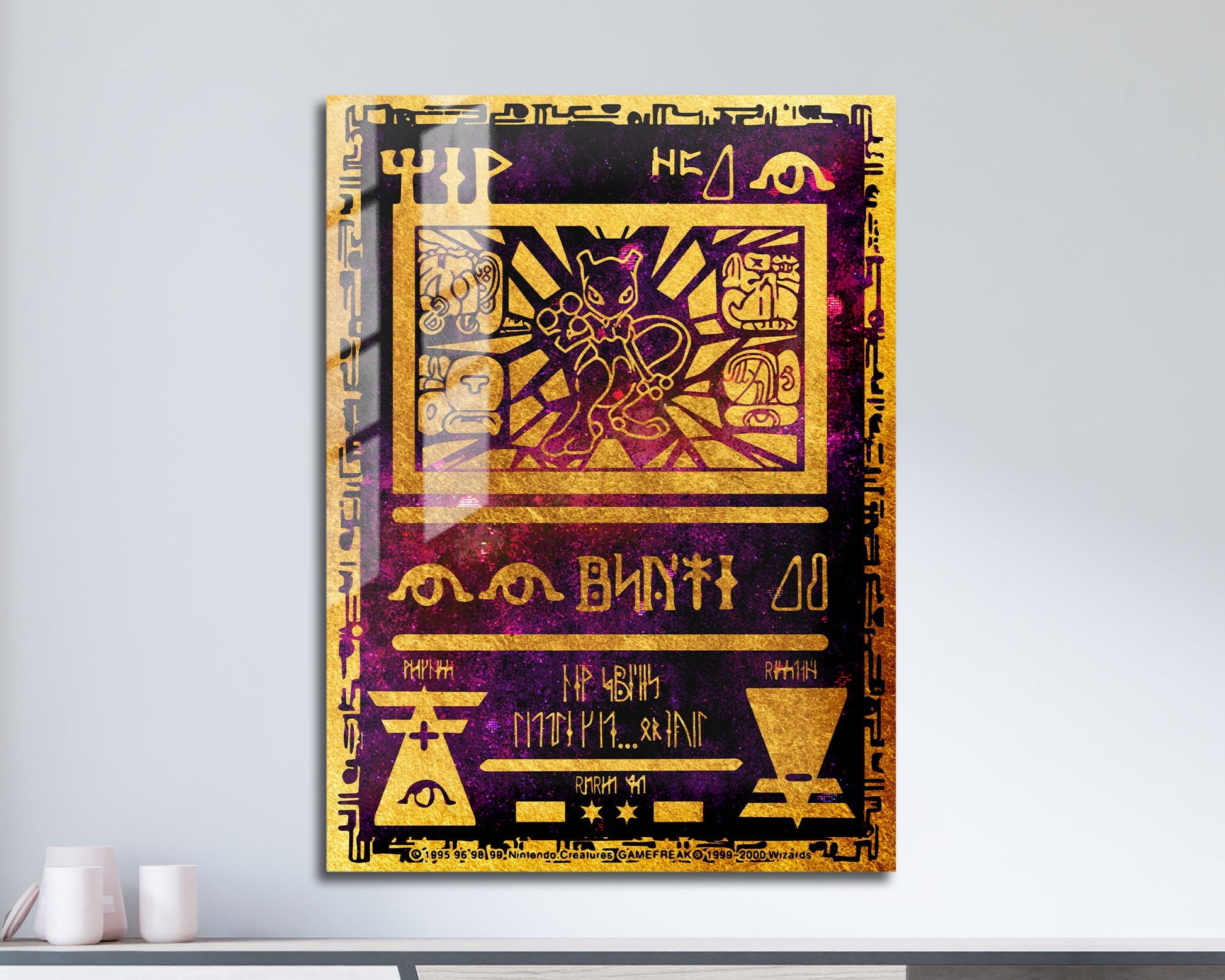 Anime Town Creations Metal Poster Pokemon Ancient Mewtwo Card 11" x 17" Home Goods - Anime Pokemon Metal Poster