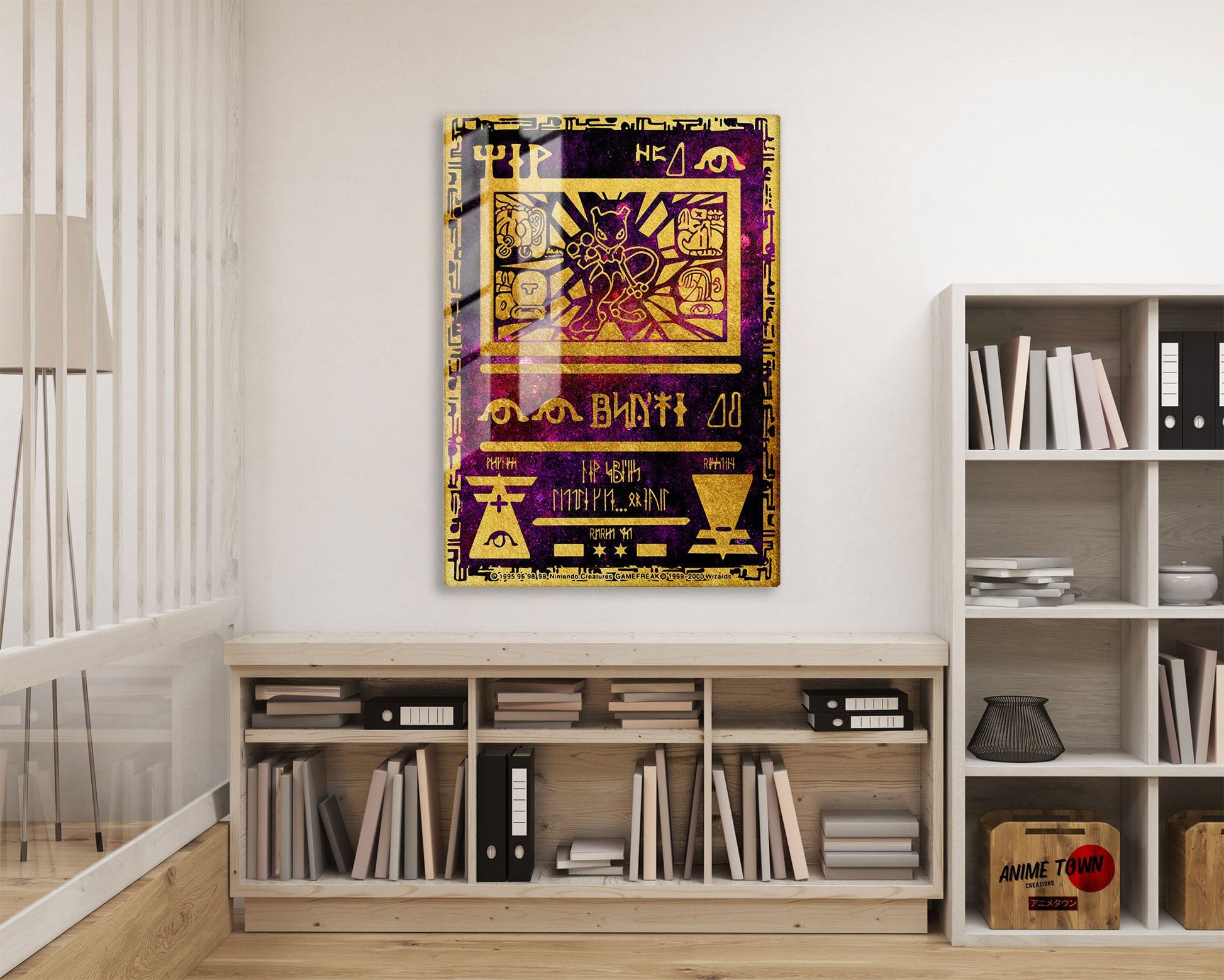 Anime Town Creations Metal Poster Pokemon Ancient Mewtwo Card 16" x 24" Home Goods - Anime Pokemon Metal Poster