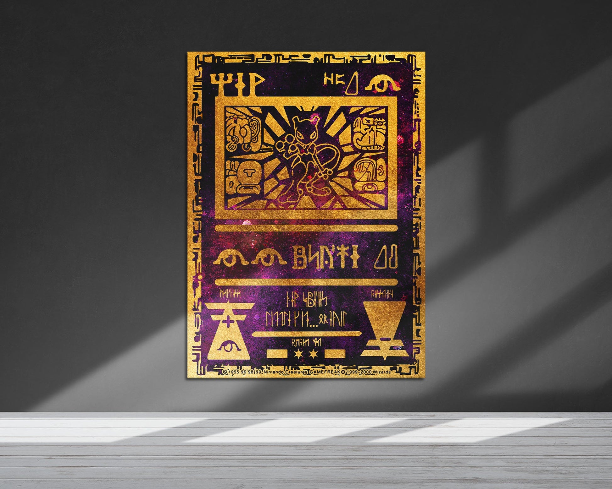 Anime Town Creations Metal Poster Pokemon Ancient Mewtwo Card 24" x 36" Home Goods - Anime Pokemon Metal Poster