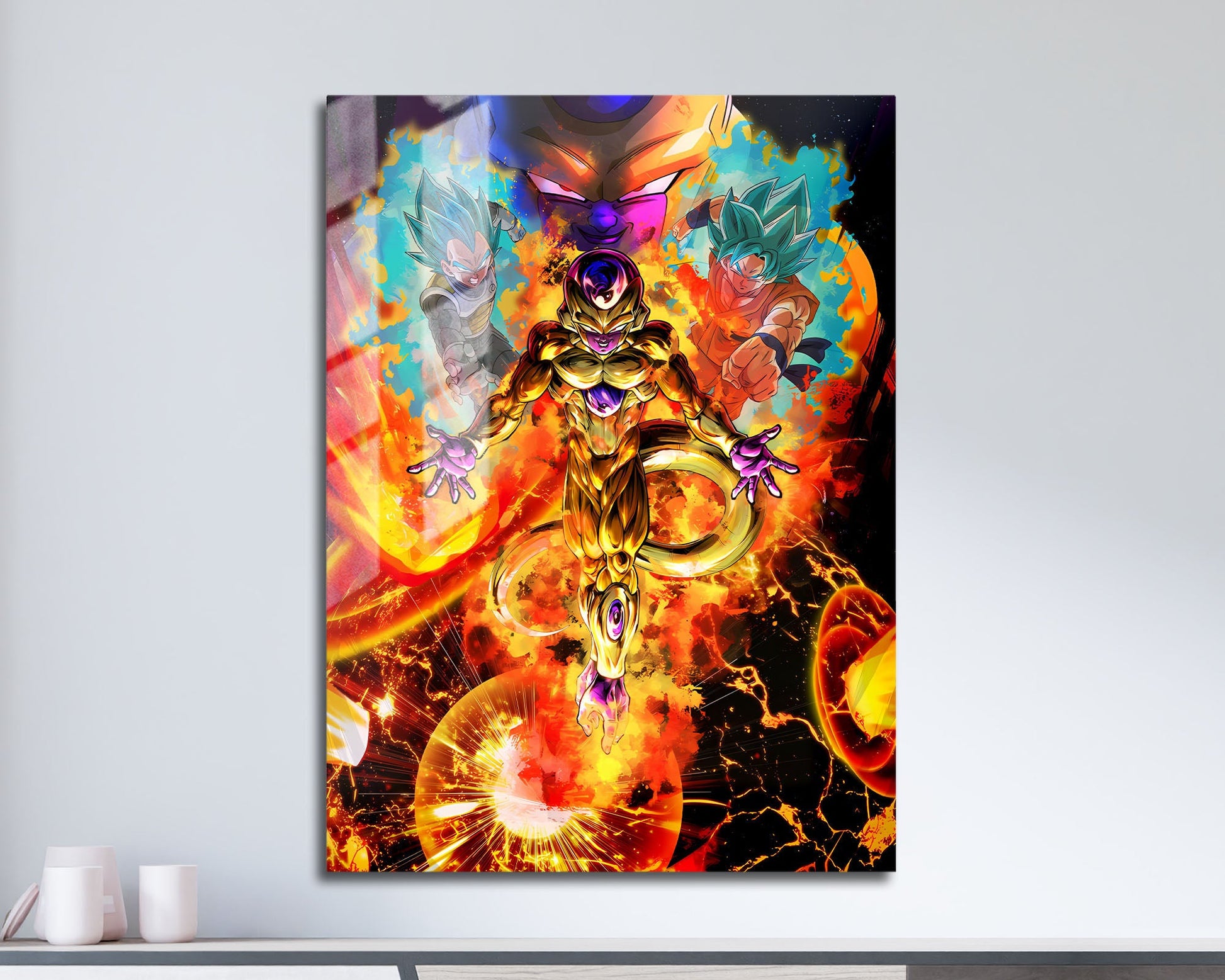 Anime Town Creations Metal Poster Dragon Ball Golden Frieza 11" x 17" Home Goods - Anime Dragon Ball Metal Poster