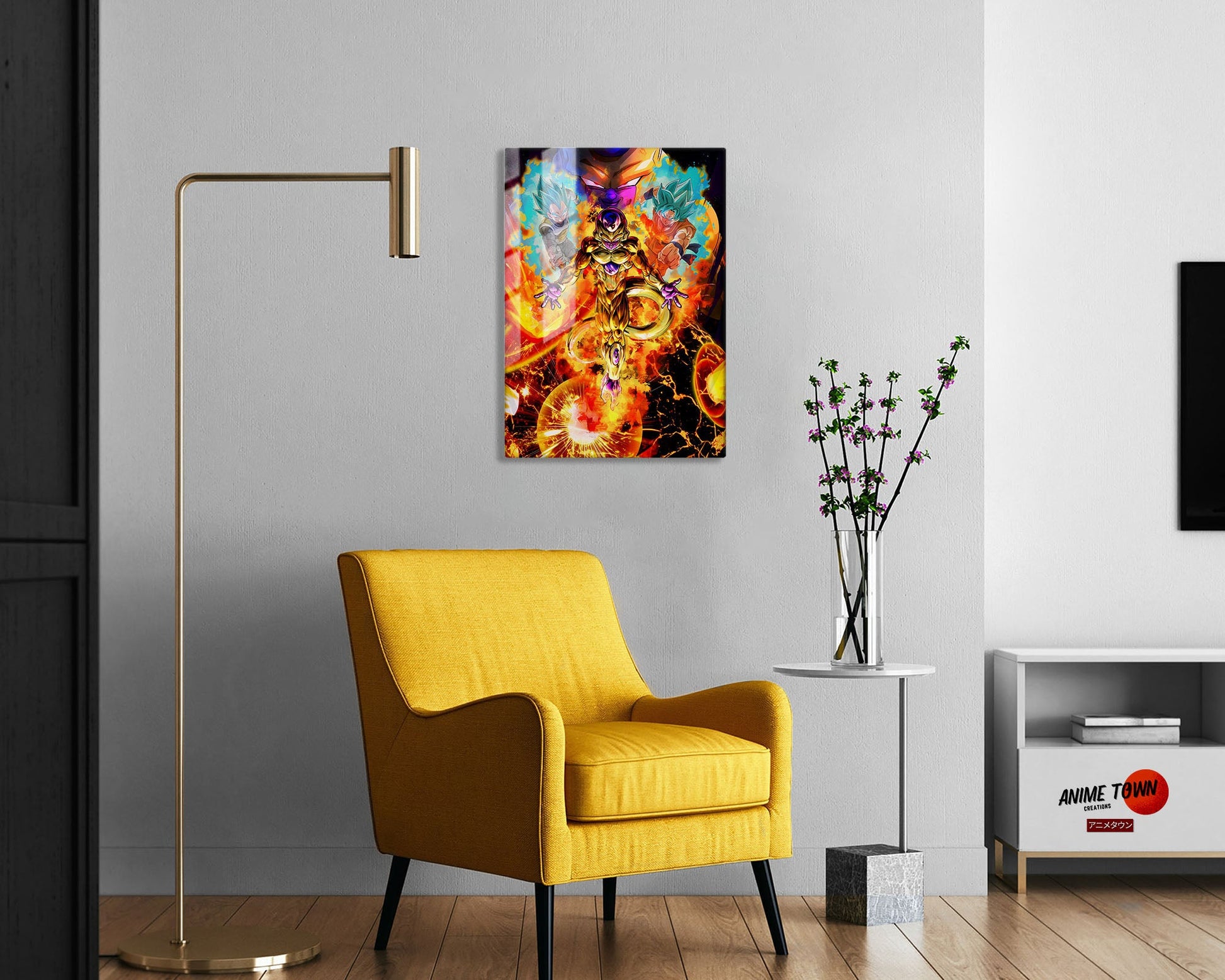 Anime Town Creations Metal Poster Dragon Ball Golden Frieza 5" x 7" Home Goods - Anime Dragon Ball Metal Poster