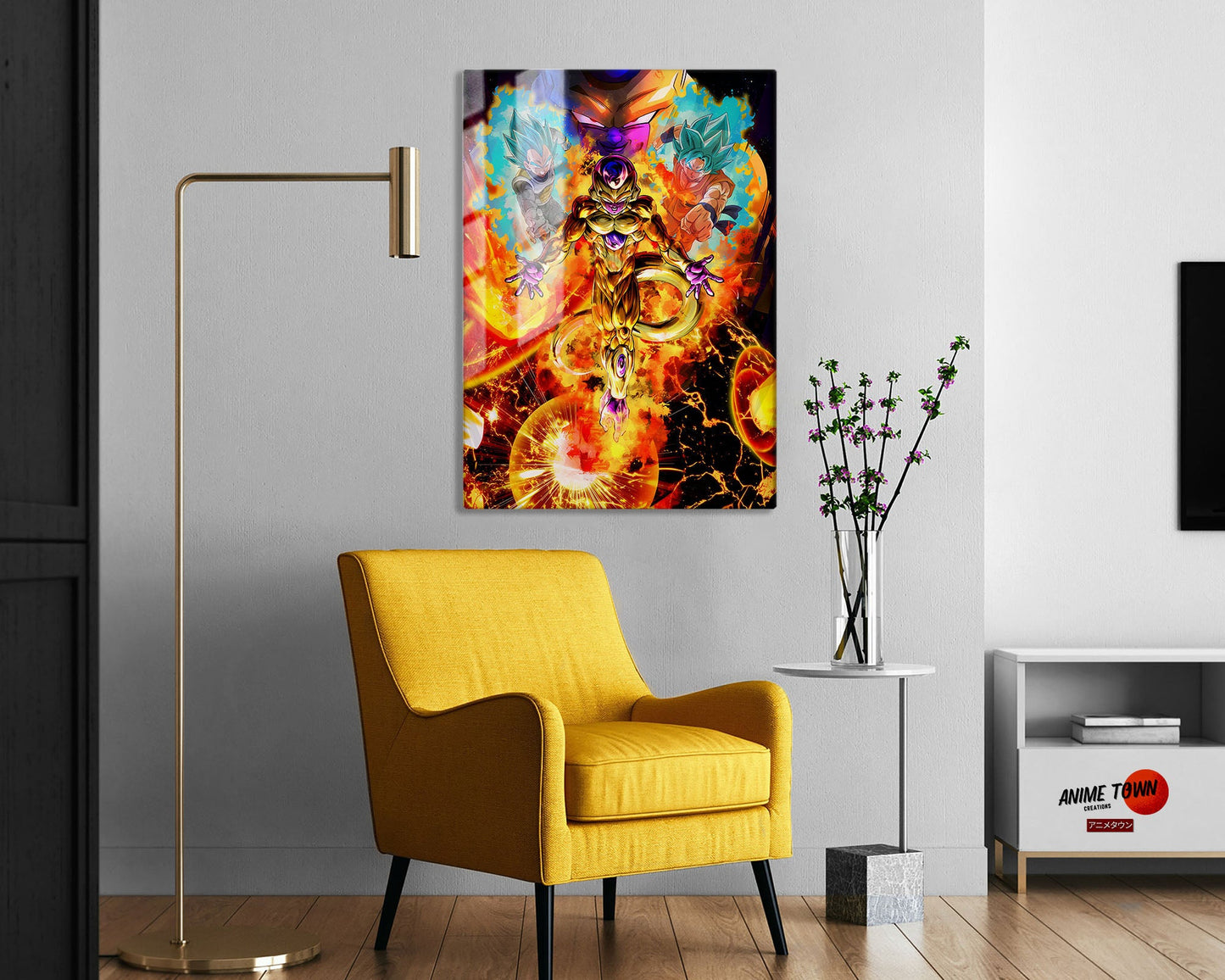 Anime Town Creations Metal Poster Dragon Ball Golden Frieza 5" x 7" Home Goods - Anime Dragon Ball Metal Poster