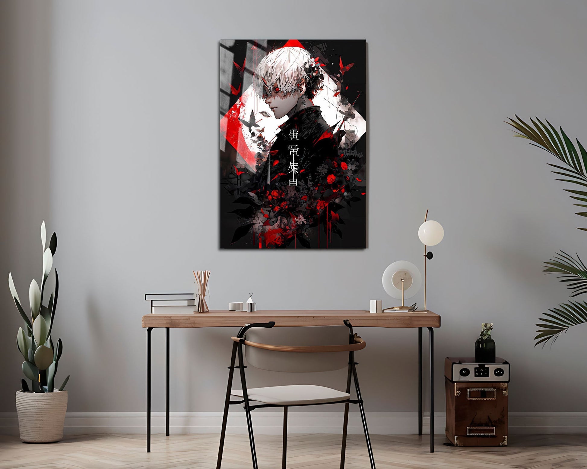 Anime Town Creations Metal Poster Tokyo Ghoul Ken Kaneki Red 16" x 24" Home Goods - Anime Tokyo Ghoul Metal Poster