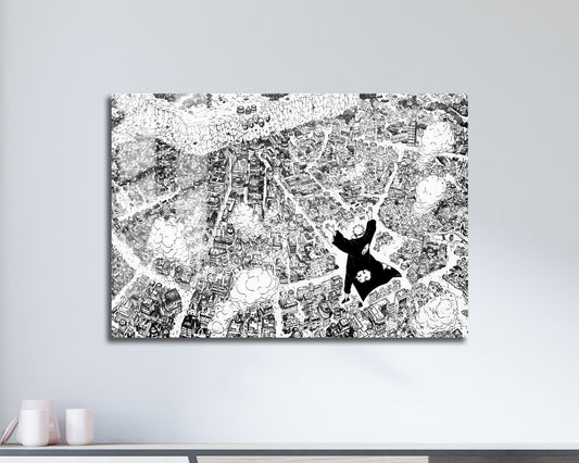 Anime Town Creations Metal Poster Landscape Naruto Pain Shinra Tensei Manga 17" x 11" Home Goods - Anime Naruto Metal Poster