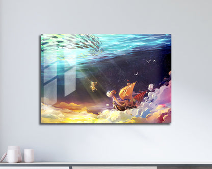 Anime Town Creations Metal Poster Landscape One Piece Going Merry 17" x 11" Home Goods - Anime One Piece Metal Poster
