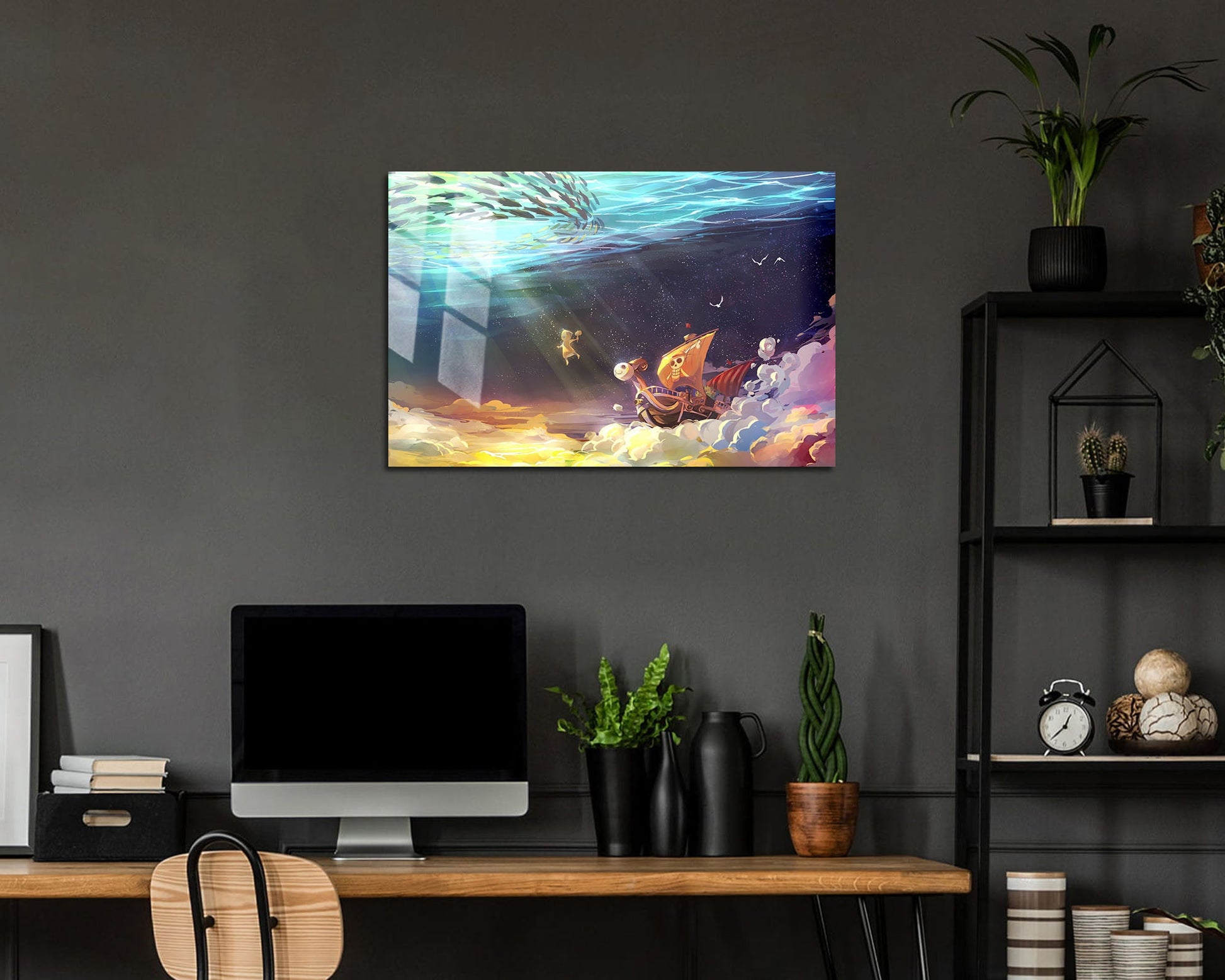 Anime Town Creations Metal Poster Landscape One Piece Going Merry 24" x 16" Home Goods - Anime One Piece Metal Poster