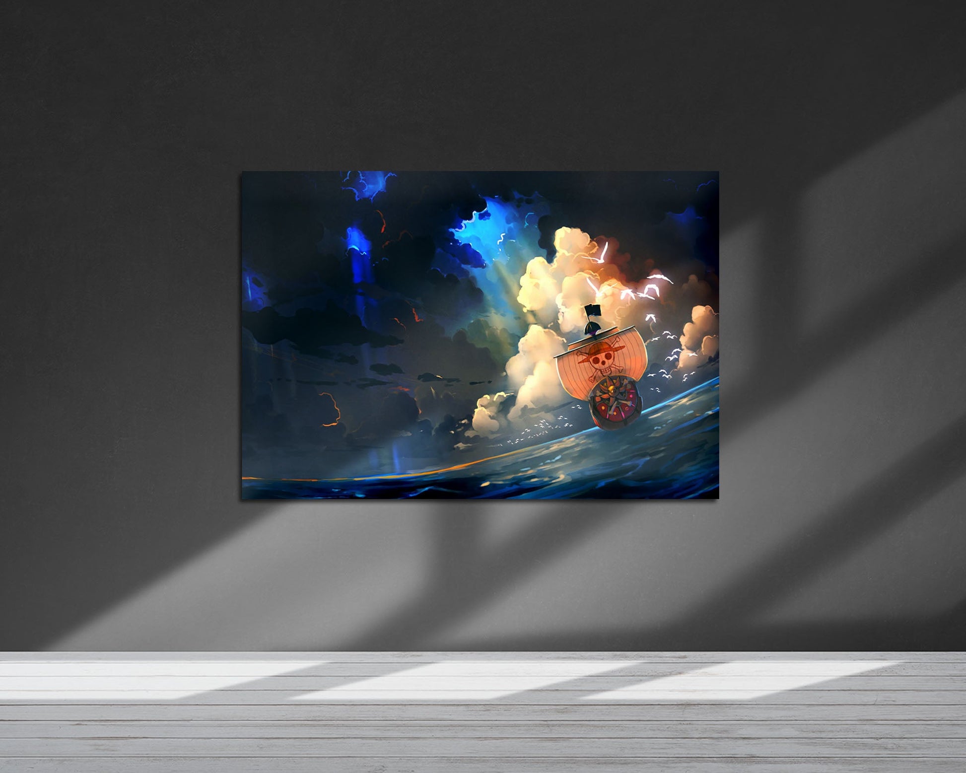 Anime Town Creations Metal Poster Landscape One Piece Thousand Sunny 36" x 24" Home Goods - Anime One Piece Metal Poster
