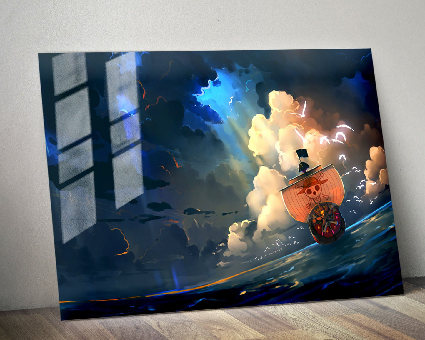 Anime Town Creations Metal Poster Landscape One Piece Thousand Sunny 36" x 24" Home Goods - Anime One Piece Metal Poster