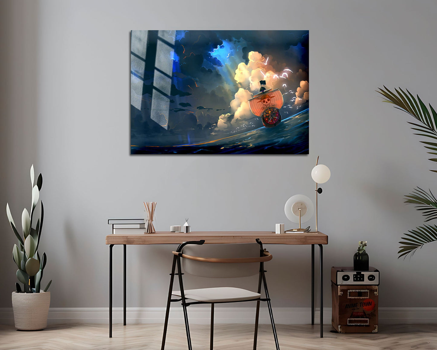 Anime Town Creations Metal Poster Landscape One Piece Thousand Sunny 7" x 5" Home Goods - Anime One Piece Metal Poster