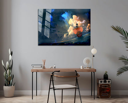 Anime Town Creations Metal Poster Landscape One Piece Thousand Sunny 7" x 5" Home Goods - Anime One Piece Metal Poster
