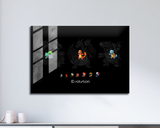 Pokemon Starter 8 Bit Metal Poster