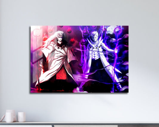 Anime Town Creations Metal Poster Landscape Toby x Madara Six Paths Sage Mode 17" x 11" Home Goods - Anime Naruto Metal Poster