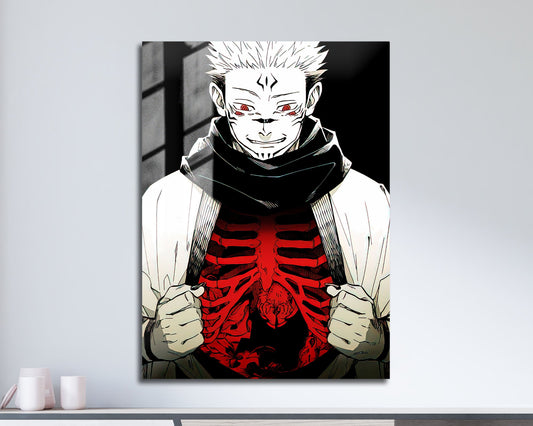 Anime Town Creations Metal Poster Jujutsu Kaisen Sukuna Heart 11" x 17" Home Goods - Anime Jujutsu Kaisen Metal Poster