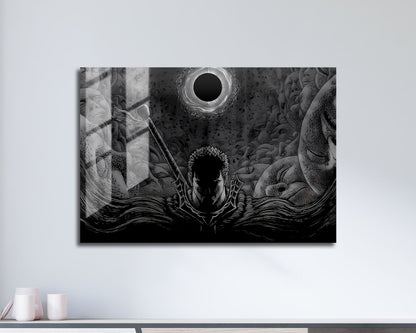 Anime Town Creations Metal Poster Landscape Beserk Black and White 17" x 11" Home Goods - Anime Berserk Metal Poster