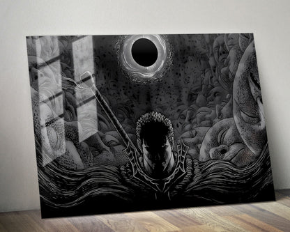 Anime Town Creations Metal Poster Landscape Beserk Black and White 36" x 24" Home Goods - Anime Berserk Metal Poster