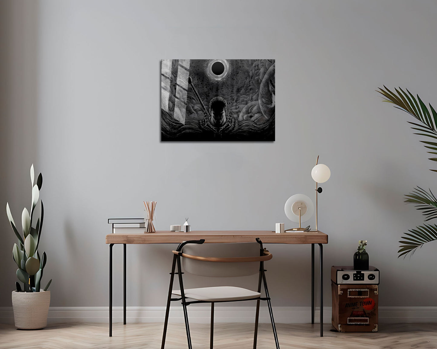 Anime Town Creations Metal Poster Landscape Beserk Black and White 7" x 5" Home Goods - Anime Berserk Metal Poster