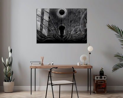 Anime Town Creations Metal Poster Landscape Beserk Black and White 7" x 5" Home Goods - Anime Berserk Metal Poster