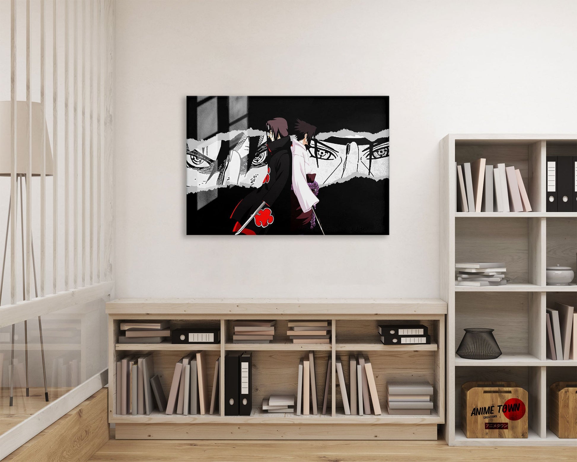 Anime Town Creations Metal Poster Landscape Itachi Sasuke Brothers 24" x 16" Home Goods - Anime Naruto Metal Poster