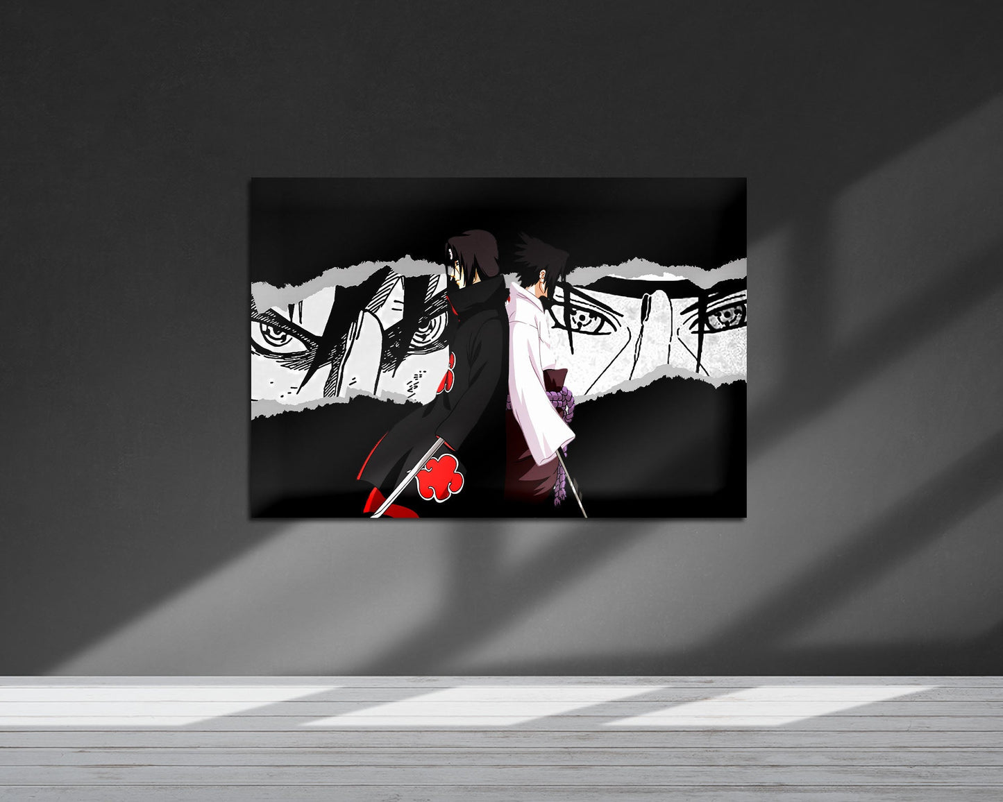 Anime Town Creations Metal Poster Landscape Itachi Sasuke Brothers 36" x 24" Home Goods - Anime Naruto Metal Poster