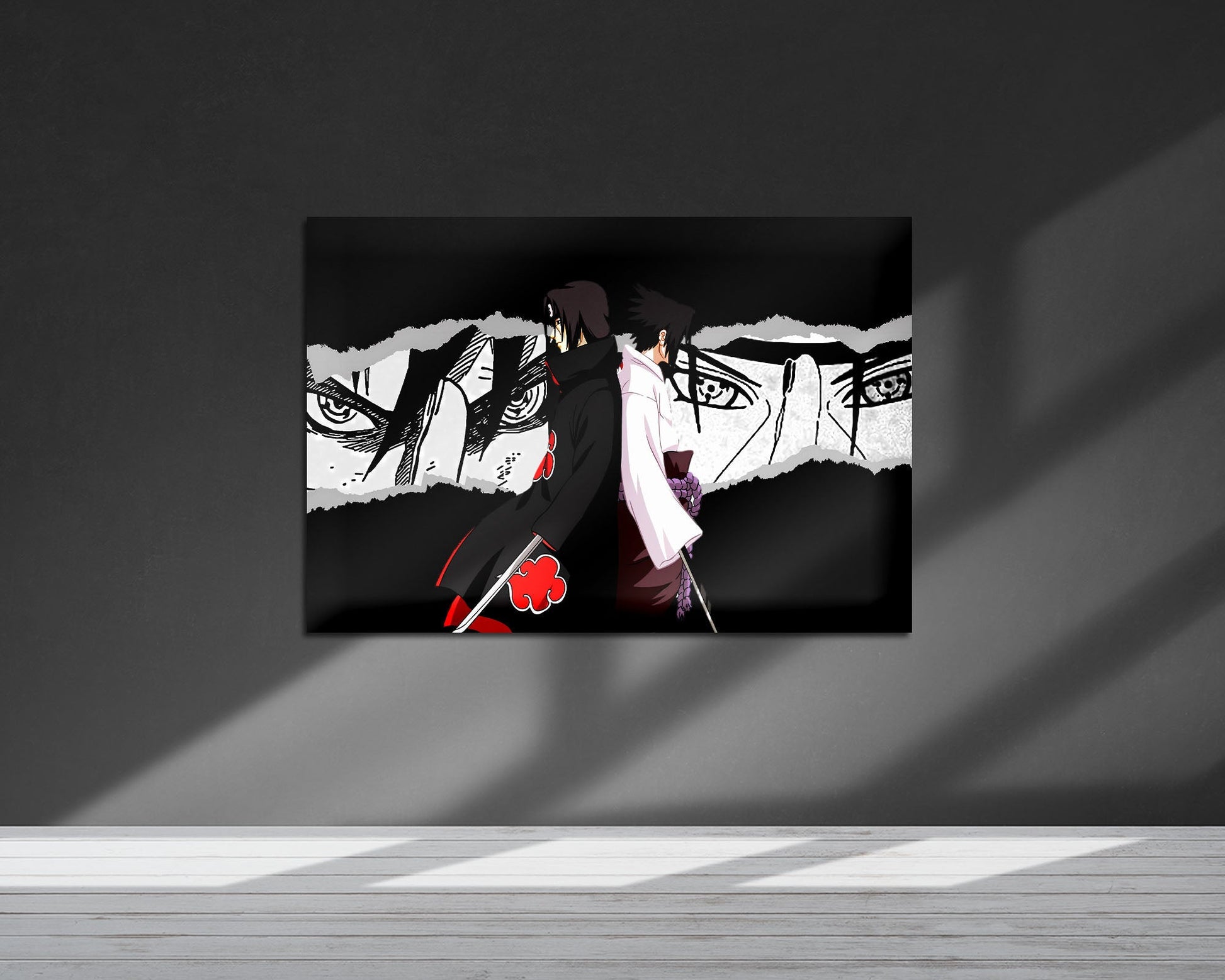 Anime Town Creations Metal Poster Landscape Itachi Sasuke Brothers 36" x 24" Home Goods - Anime Naruto Metal Poster