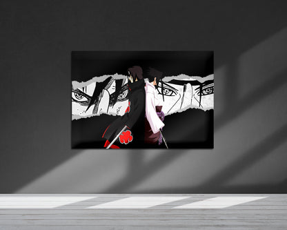 Anime Town Creations Metal Poster Landscape Itachi Sasuke Brothers 36" x 24" Home Goods - Anime Naruto Metal Poster