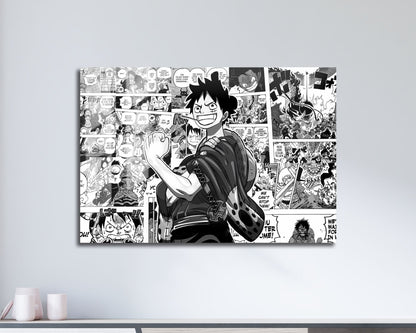 Anime Town Creations Metal Poster Landscape One Piece Luffy Manga 17" x 11" Home Goods - Anime One Piece Metal Poster