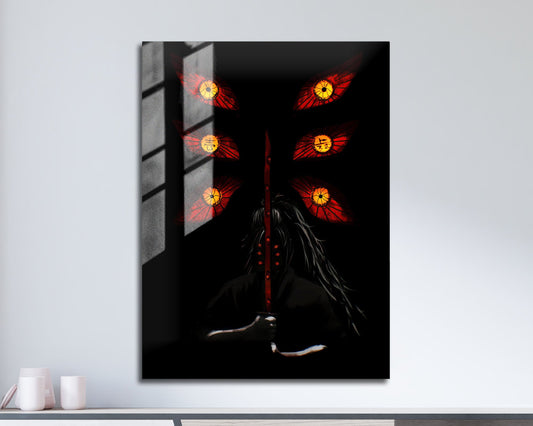 Anime Town Creations Metal Poster Demon Slayer Kokushibo Eyes 11" x 17" Home Goods - Anime Demon Slayer Metal Poster