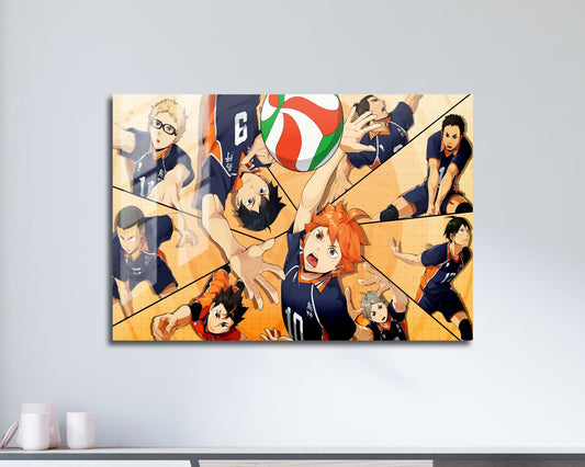 Anime Town Creations Metal Poster Landscape Haikyuu Fly High Frames 17" x 11" Home Goods - Anime Haikyuu Metal Poster