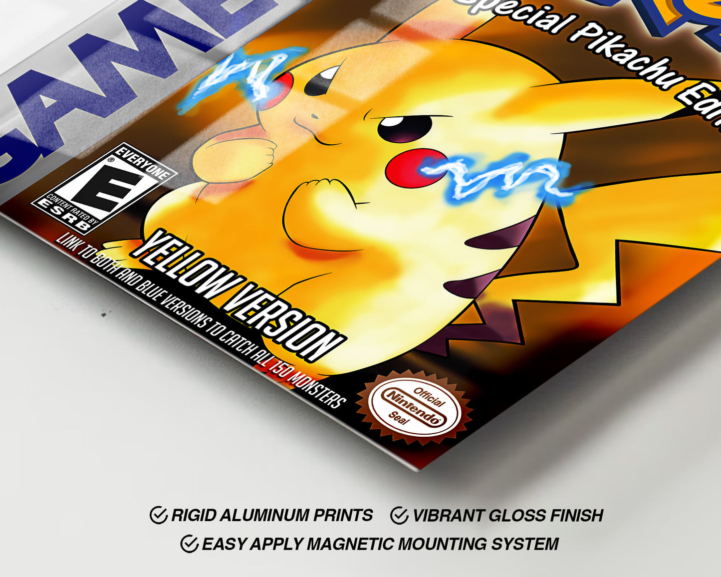 Pokemon Yellow Pikachu Gameboy Cover Metal Poster