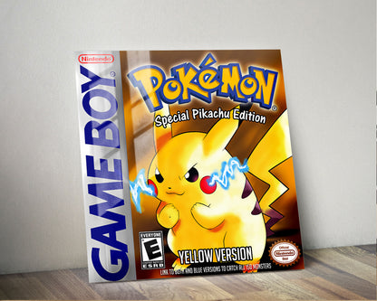 Pokemon Yellow Pikachu Gameboy Cover Metal Poster