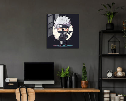Anime Town Creations Metal Poster Square Chibi Kakashi 10" x 10" Home Goods - Anime Naruto Metal Poster